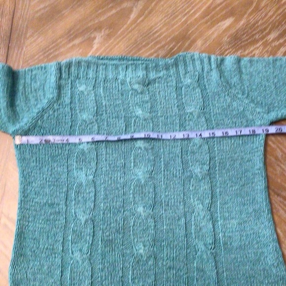 Norton Studio Womens Teal Cable Knit Pullover Sweater Size Small - Picture 5 of 9